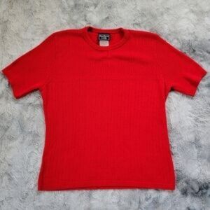 Vintage USA Made Late 1970 Southern Lady Acrylic Short Sleeve Sweater Crewneck